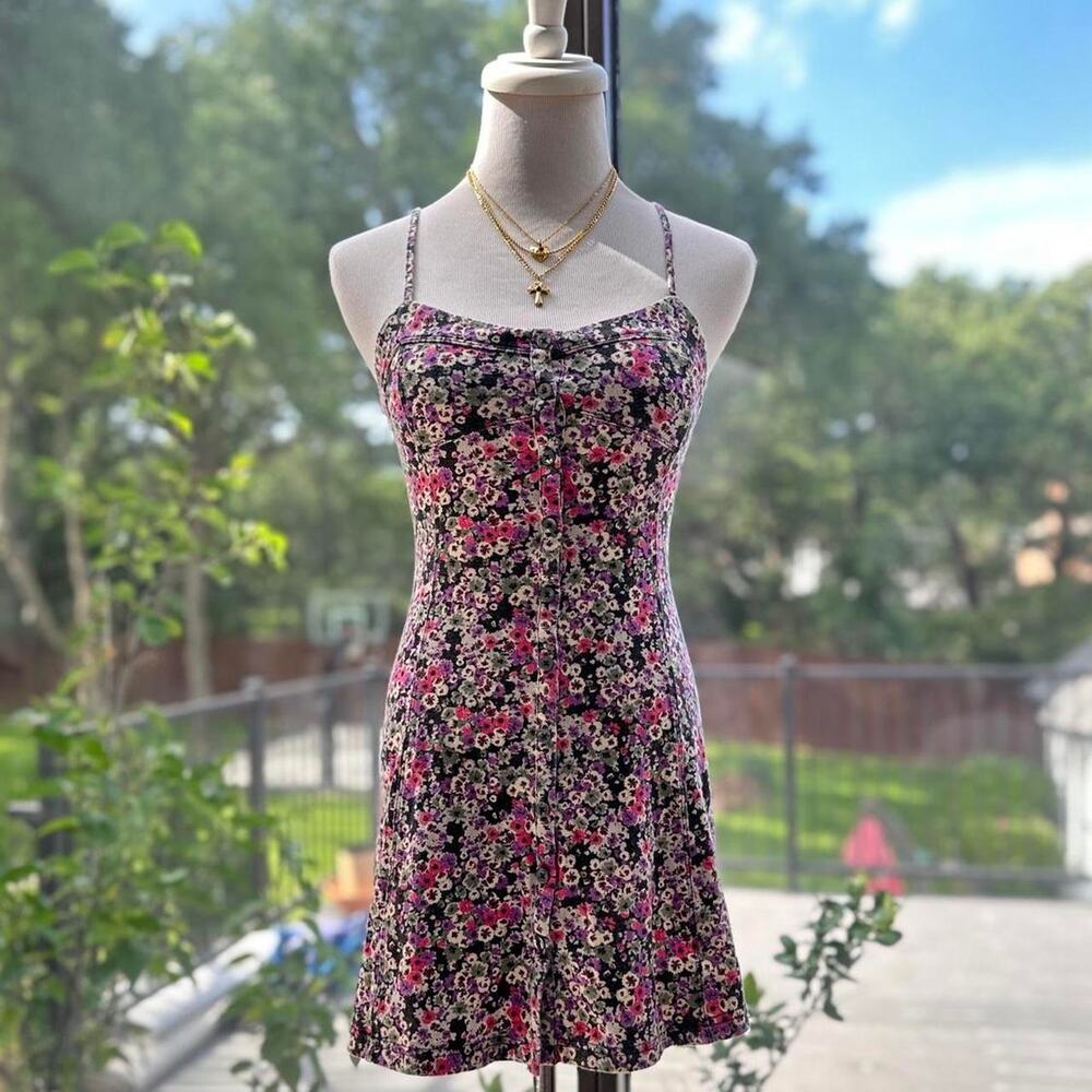 American Eagle Floral Button Up Mini Sundress XXS